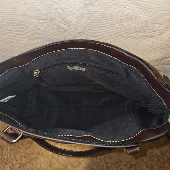 St. John's Bay Women's Black/Brown Crocodile Faux Leather Westbrook Satchel Bag - Picture 9 of 10